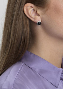 Birta Ohrstecker mit schwarzem Achat - Silber