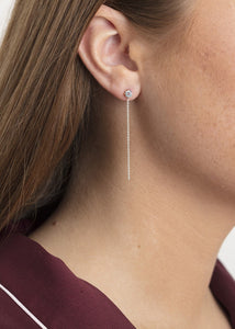 Ariana Ohrstecker mit Blauem Topas - Silber