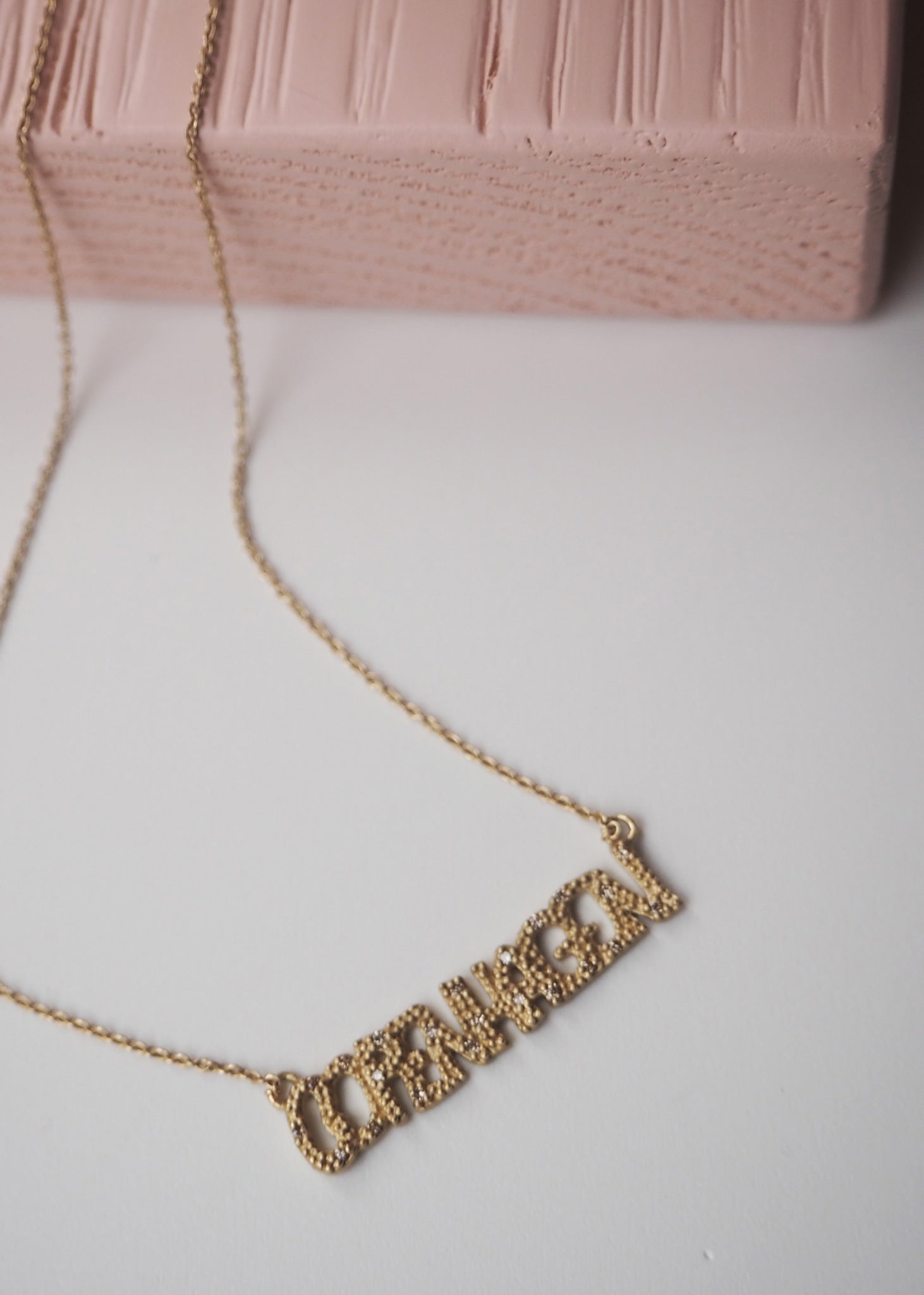 10-Karat Kopenhagen Halskette mit Champagner Diamant