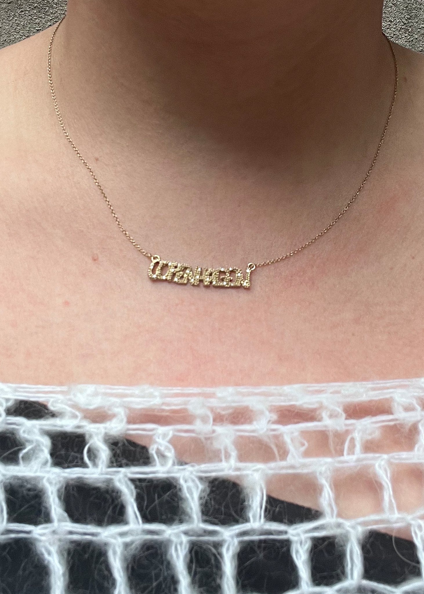 10-Karat Kopenhagen Halskette mit Champagner Diamant