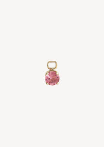 Charm til 10-karat hoops fra carré jewellery med en facetslebet lyserød turmalin ædelsten til hoops i ægte guld