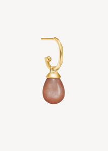 10 karat hoops og charms ørering i ægte guld fra carré jewellery med en solsten 