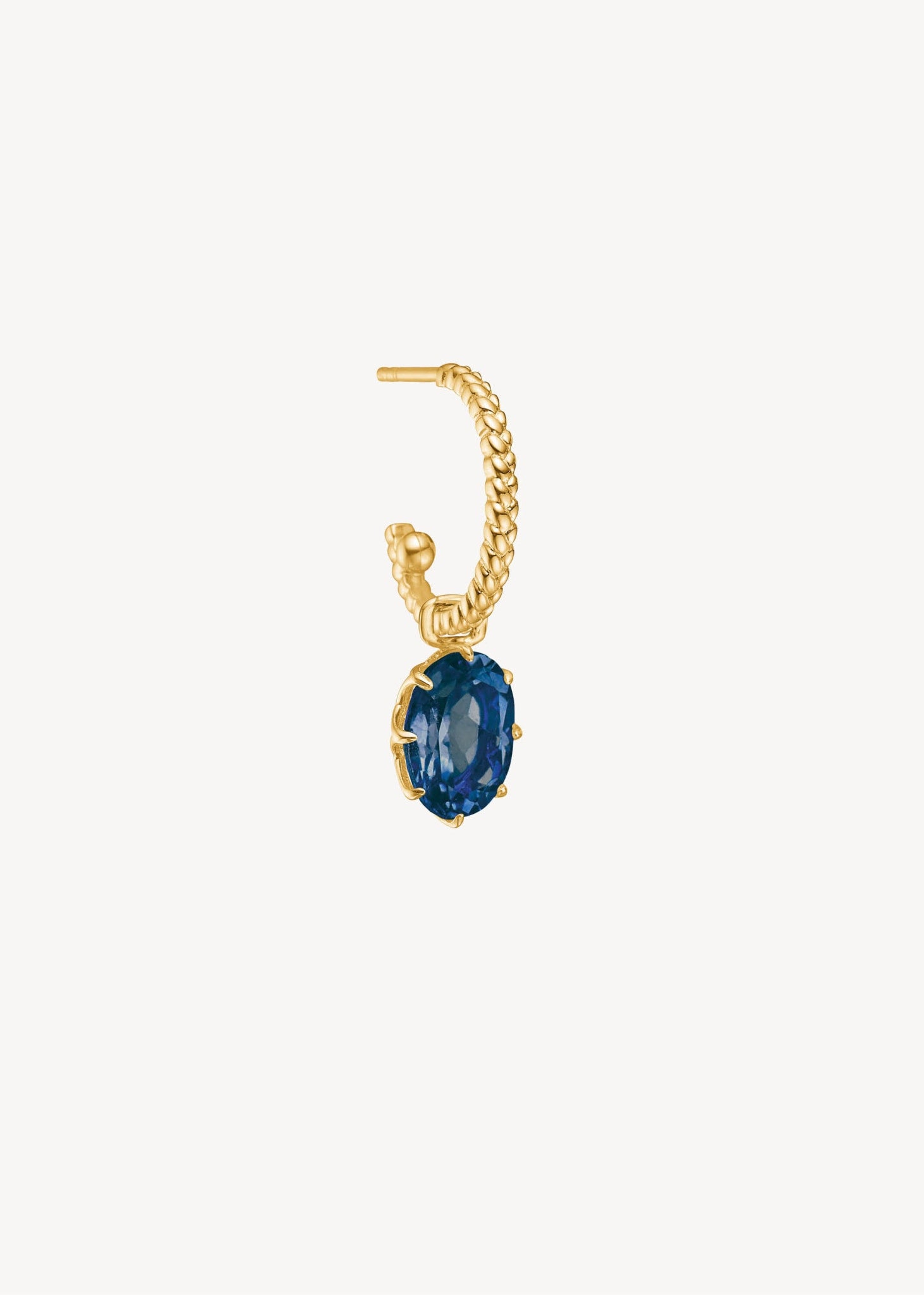 luksus ørering i ægte 10 karat guld med london blå topas ædelsten i hoops og charms stil, perfekt gave til hende 