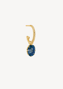 luksus ørering i ægte 10 karat guld med london blå topas ædelsten i hoops og charms stil, perfekt gave til hende 