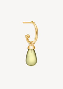Hoop øreringe i ægte 10 karat guld med lemon kvarts ædelsten 