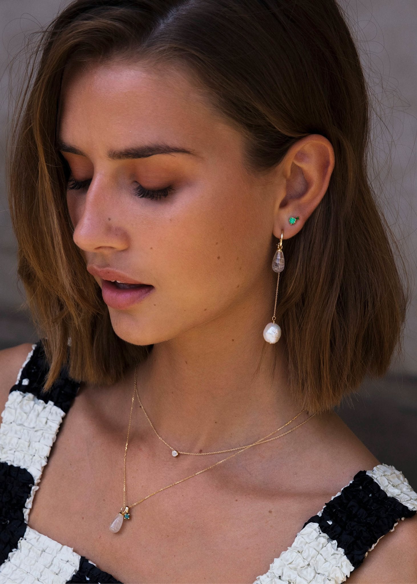 10-Karat Adela charm mit barocker Perle