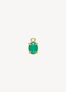 Luksus charm til hoops i 10 karat ægte guld med en høj kvalitet chrysopras ædelsten i klar grøn farve, perfekt gave til hende 
