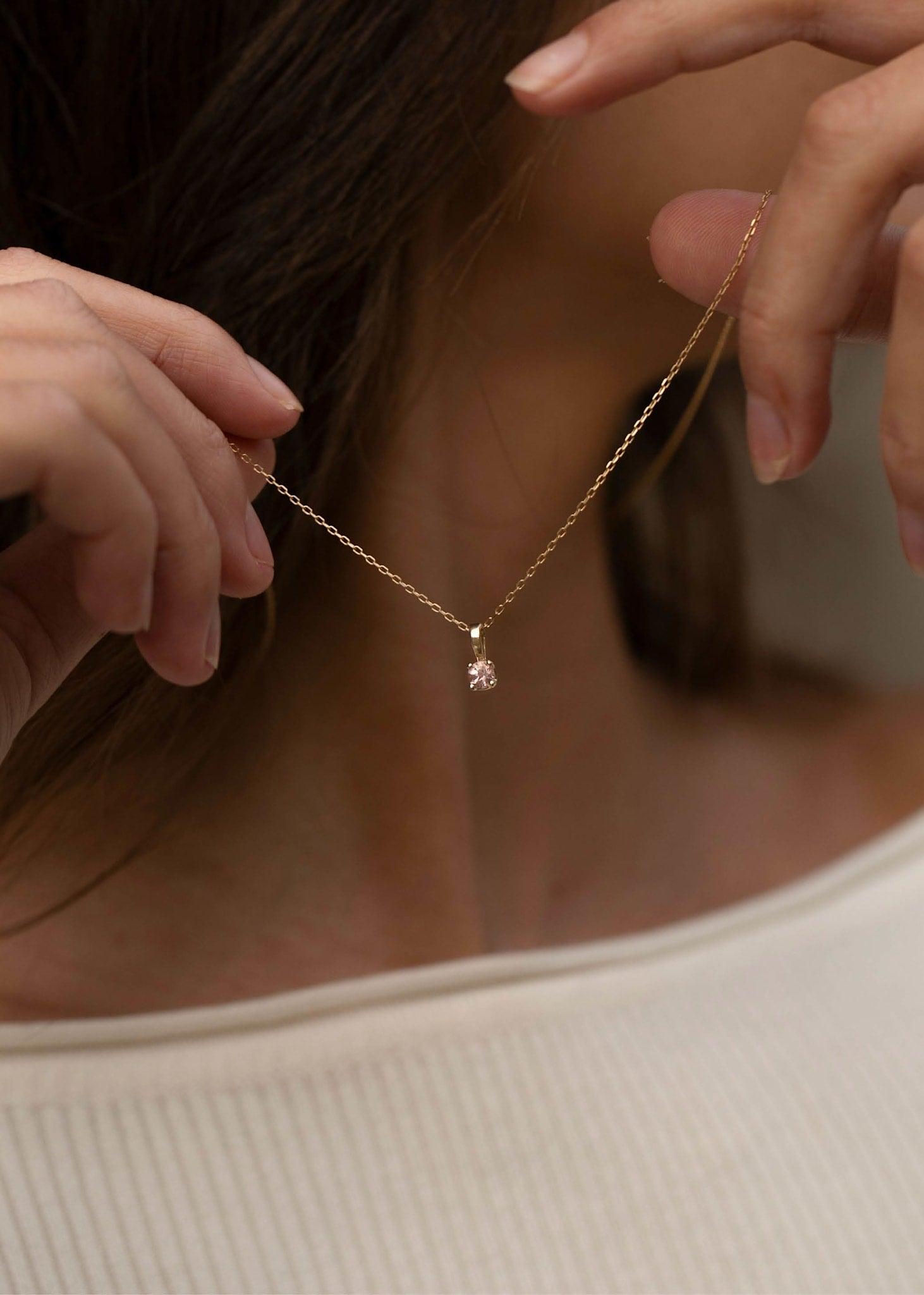 10-karat Rainbow Anhänger mit Pink Turmalin