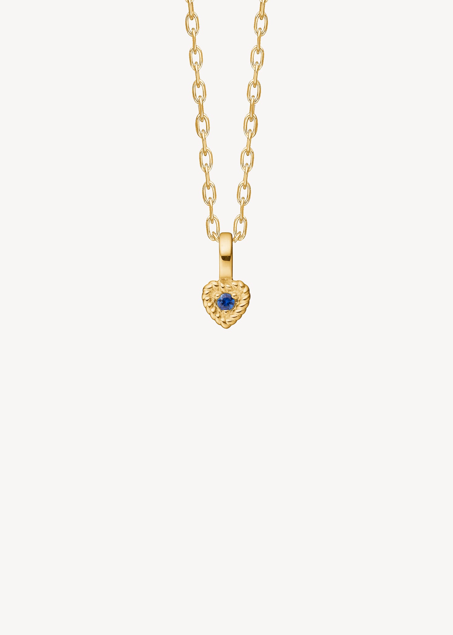 10-karat Amor Anhänger mit Blauem Saphir