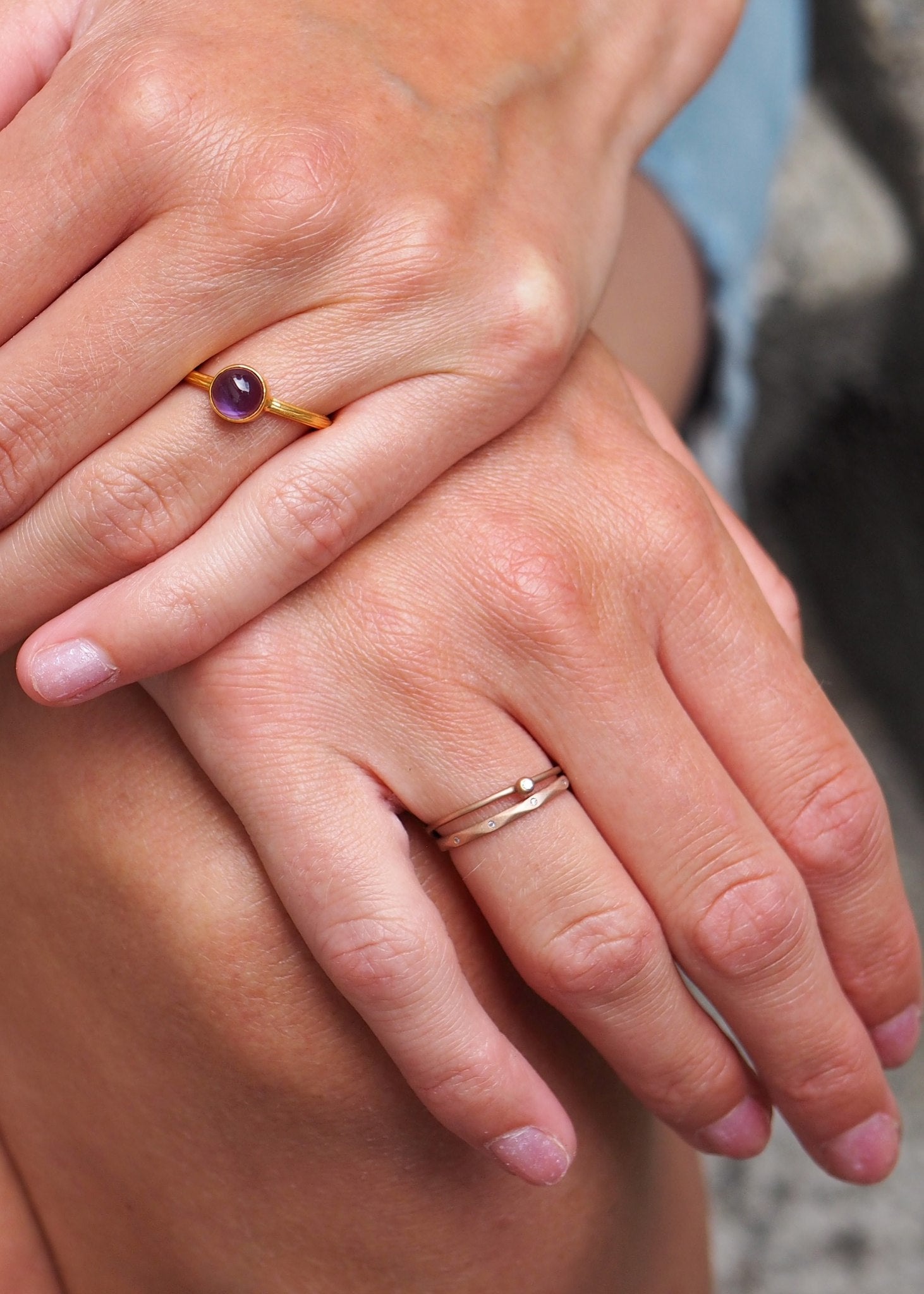10-Karat Roségold Helena ring mit Diamant