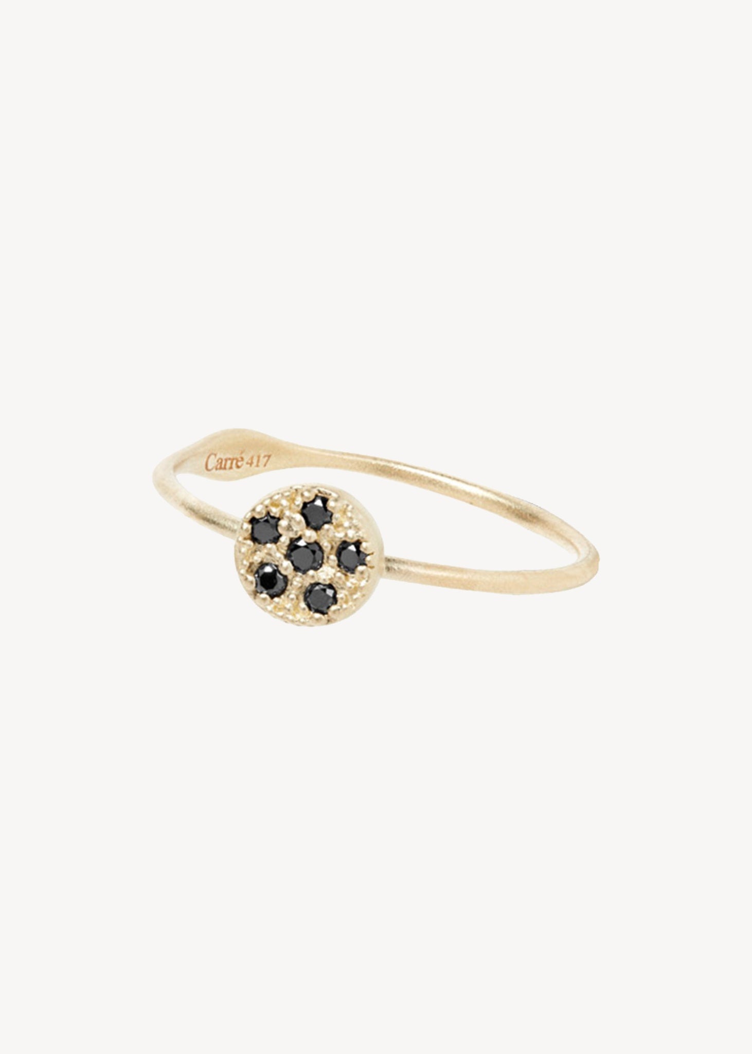 10-Karat Aurélie ring mit schwarzem Diamant