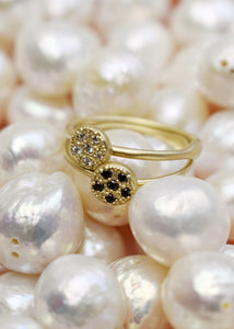 10-Karat Aurélie ring mit schwarzem Diamant