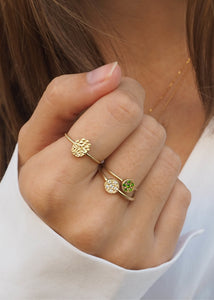 10-Karat Aurélie ring mit schwarzem Diamant