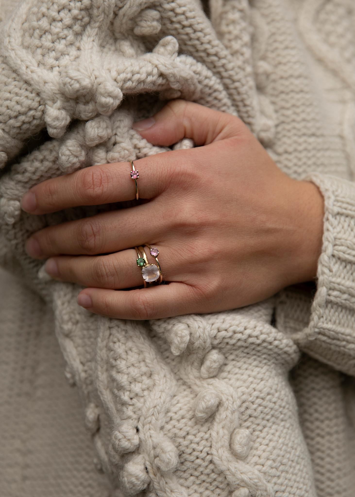 10-Karat Iris ring mit Pink Turmalin
