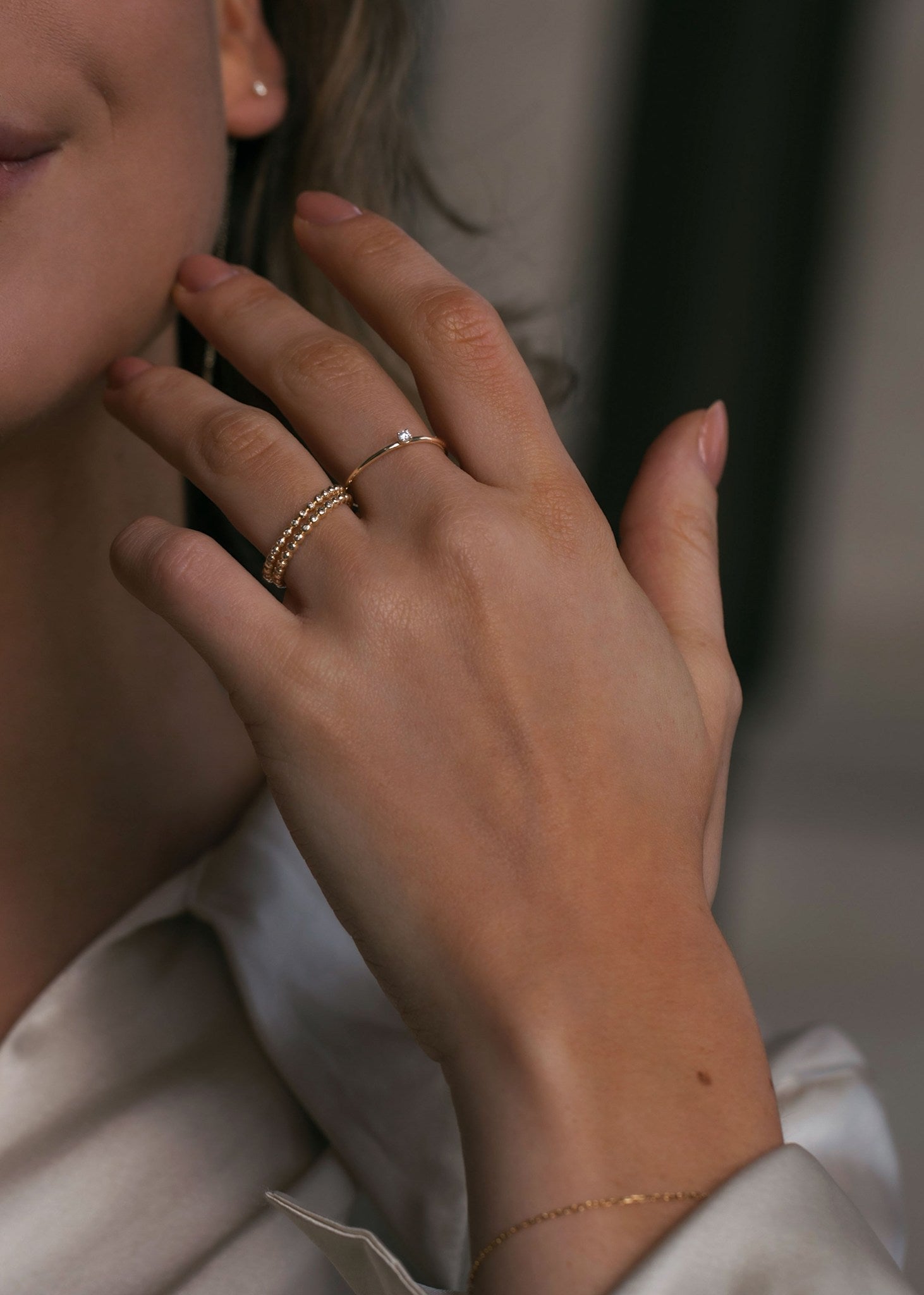 10-Karat Prism ring mit Diamant
