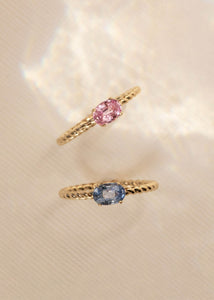 10-Karat Tresser ring mit Blauem Saphir