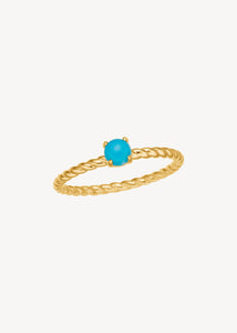 10-karat Mini Bubble ring mit Türkis