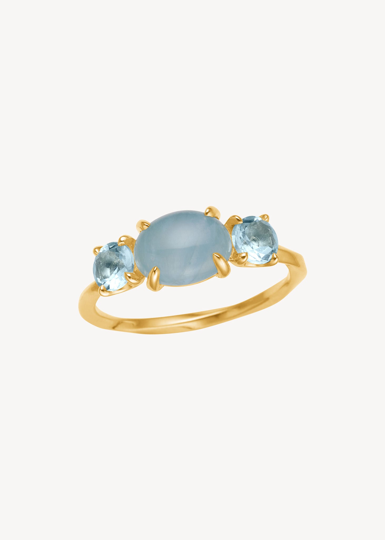 10-karat Bon Bon ring mit Aquamarin und Blauem Topas
