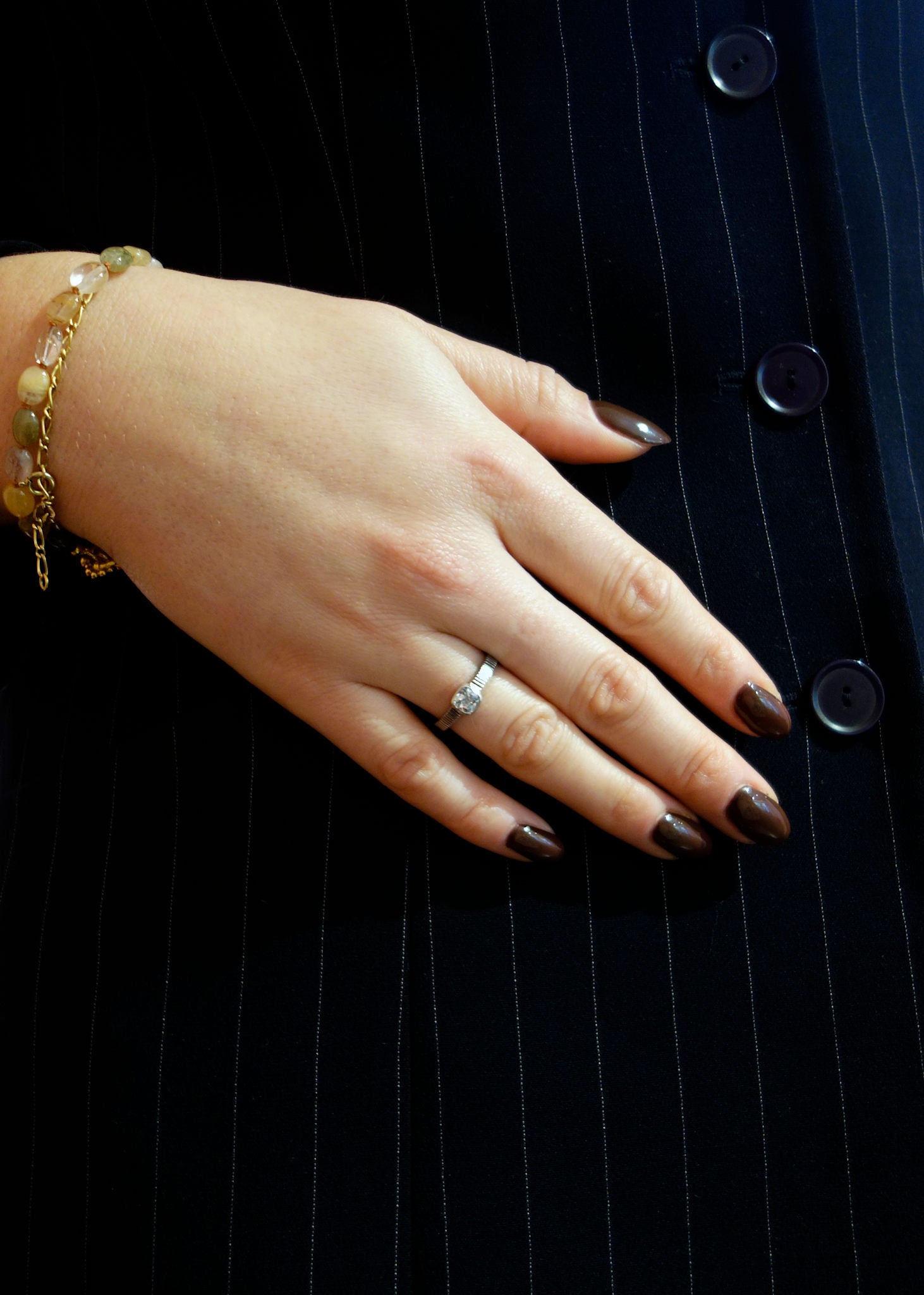 Bezel ring mit Zirkonia - Silber