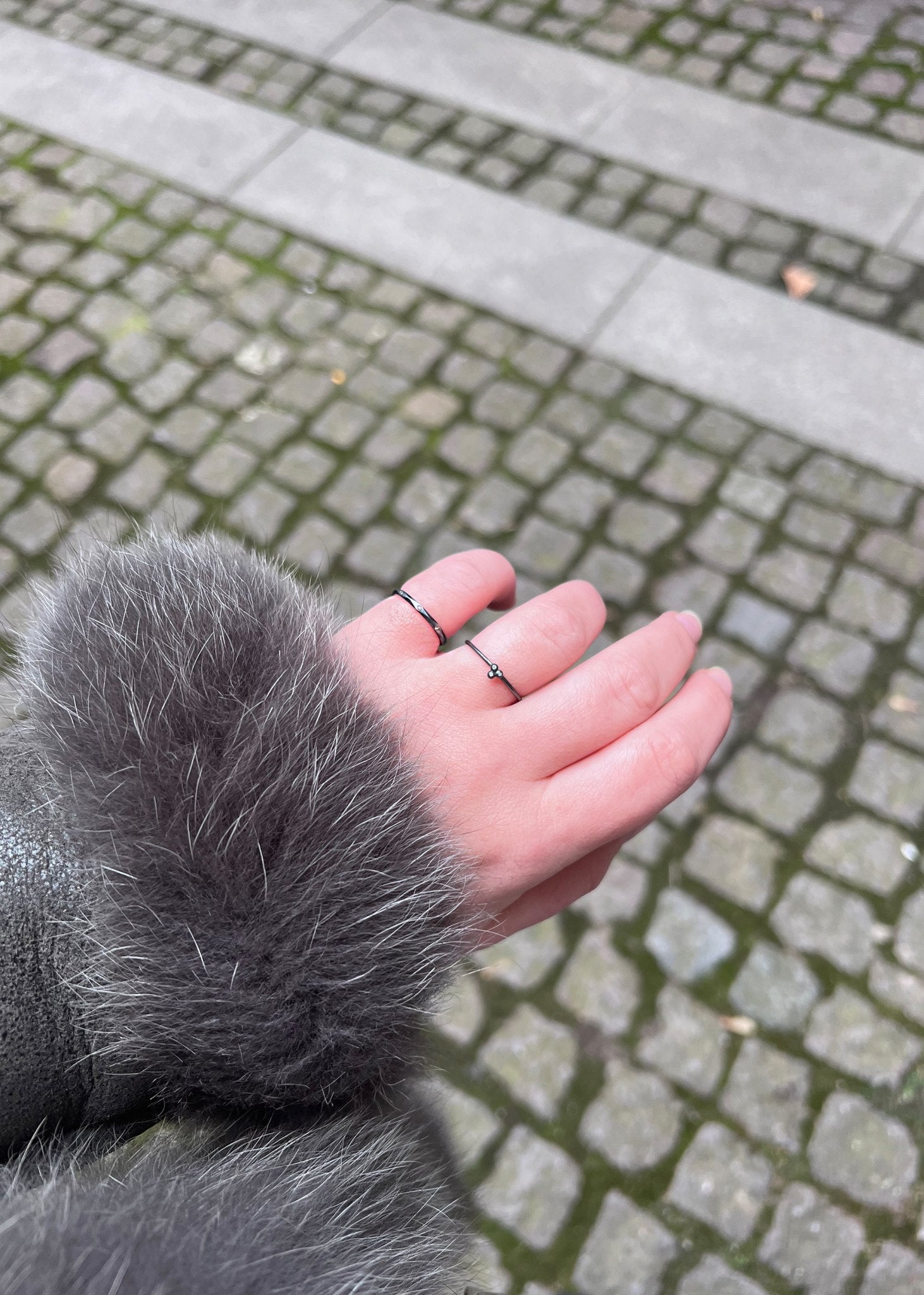 Helena ring mit Saphir - oxidiertes Silber