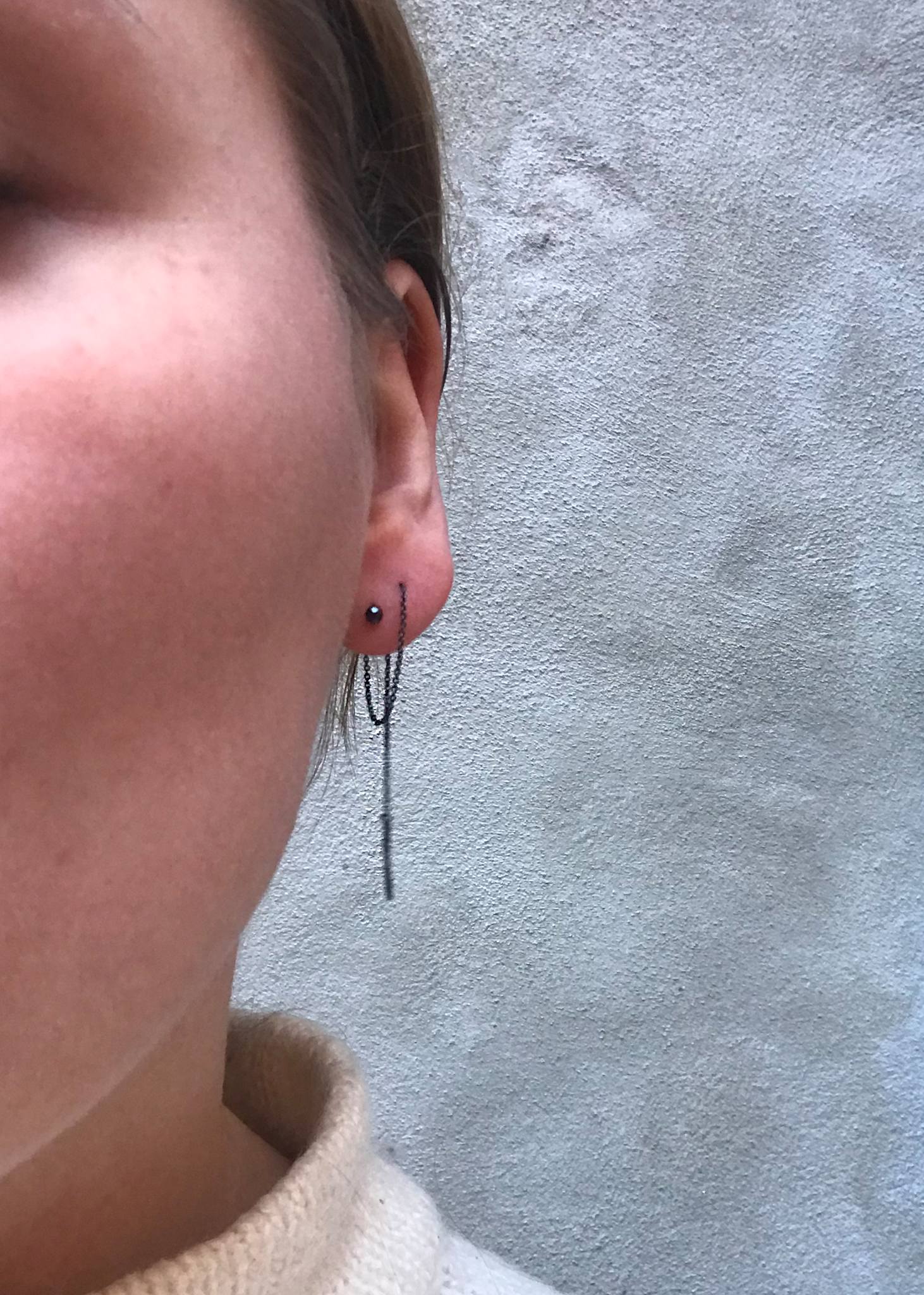 Rock Ohrstecker - oxidiertes Silber
