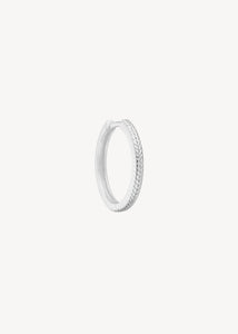 Medium 2 cm sølv hoop til hoops og charms med sildebensmønster til ham og hende med creol og kliklås