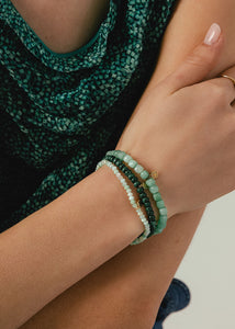 Mono Armband mit Chrysopras - vergoldet