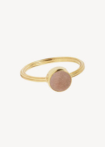 Archive ring mit Sand Mondstein - vergoldet