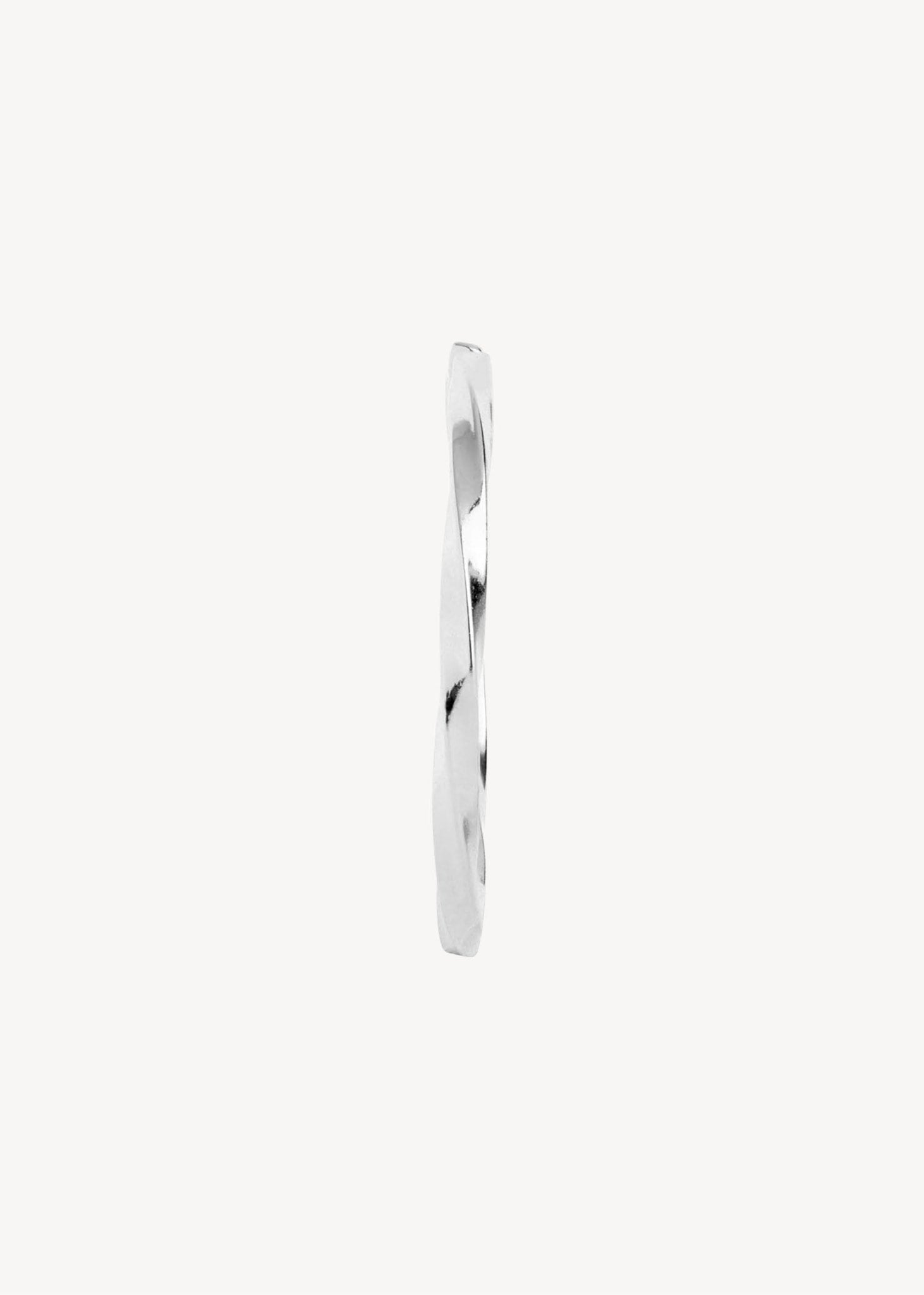 Stor 3,5 cm hoop ørering til charms i sterling sølv med snoet design til ham og hende, perfekt gave til hende og gave til ham 