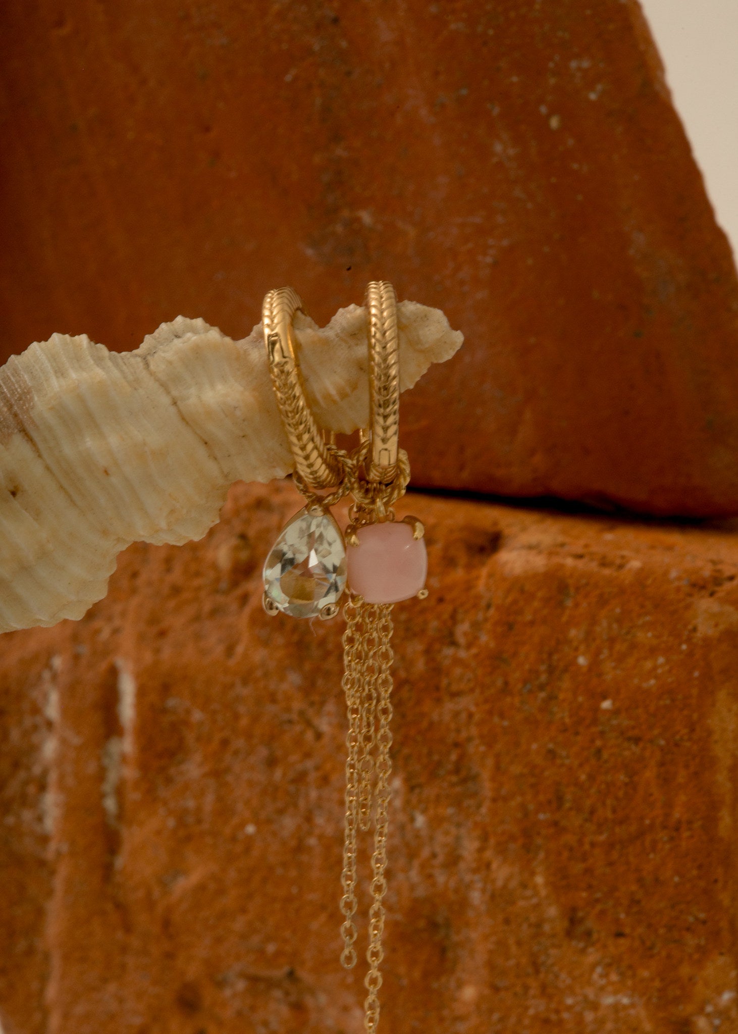 Pirus charm mit Prasiolit - vergoldet