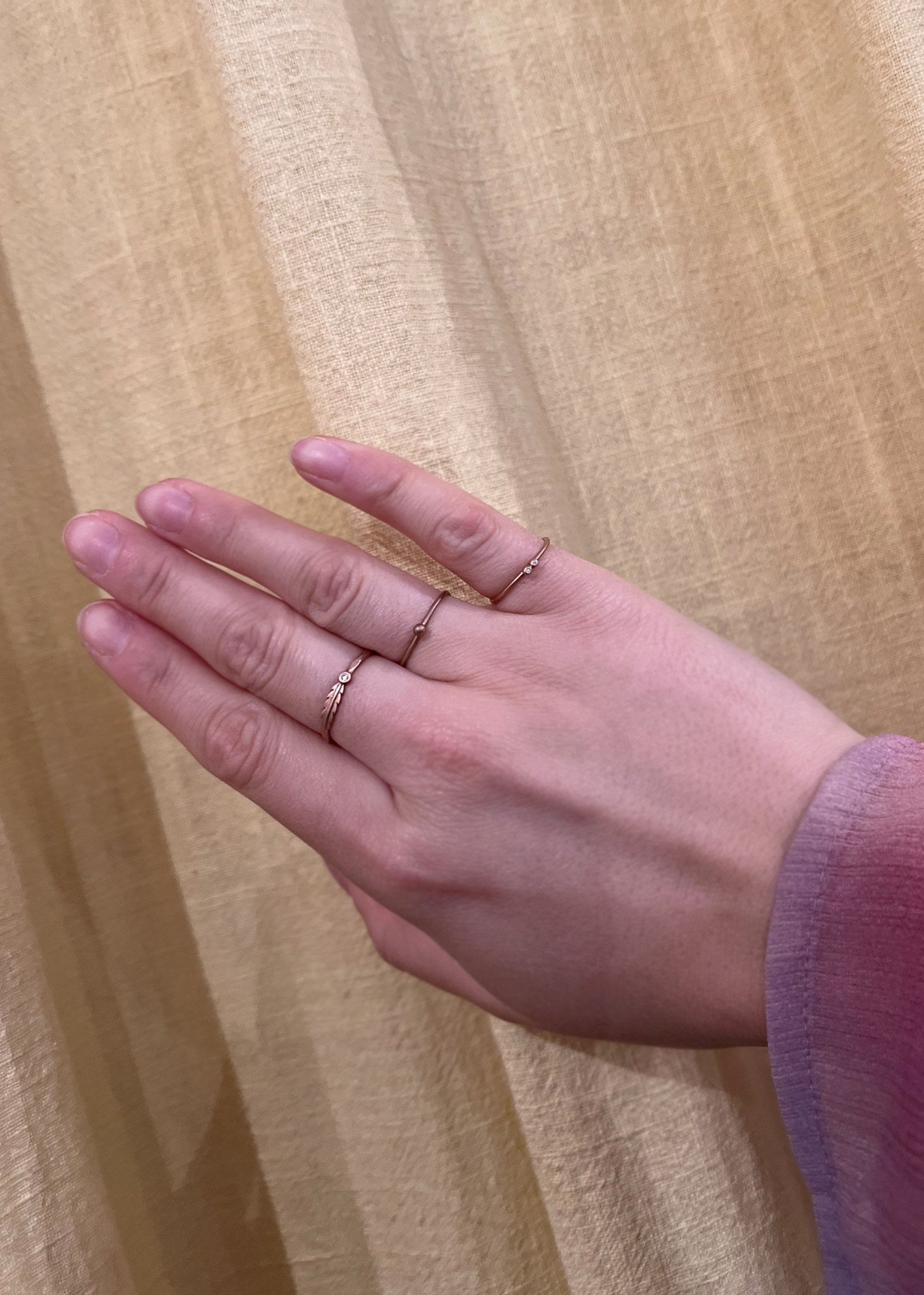 10-Karat rosa Gold Lucie ring