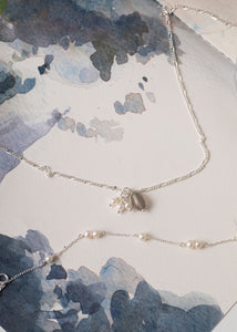 Triad charm mit Perle - Silber