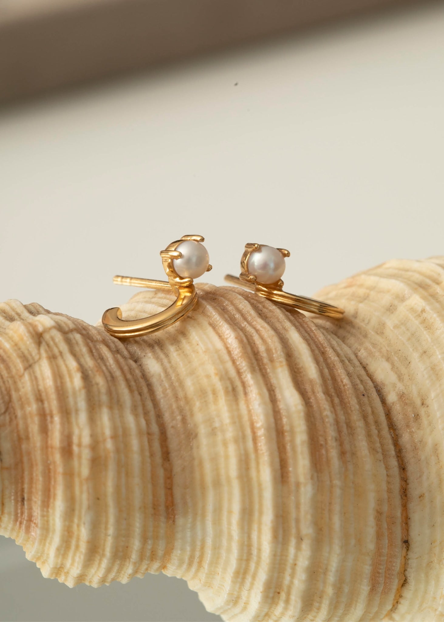 Duet Creolen mit Perle - vergoldet