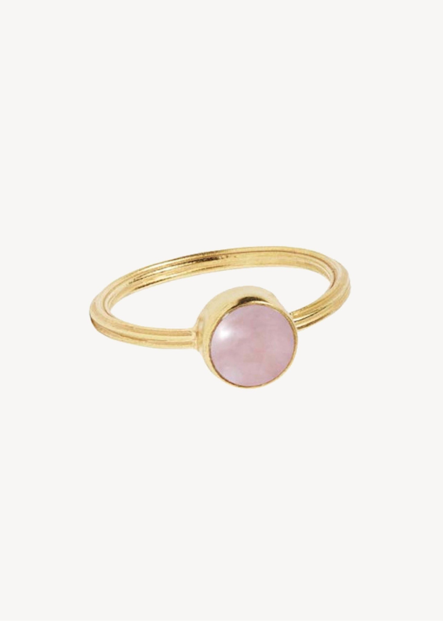 Archive ring mit Pink Opal - vergoldet